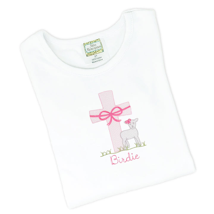 girls tshirt easter lamb