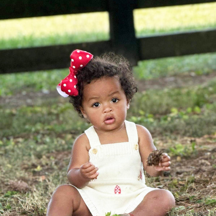 Red Polka Dot Layered Bow