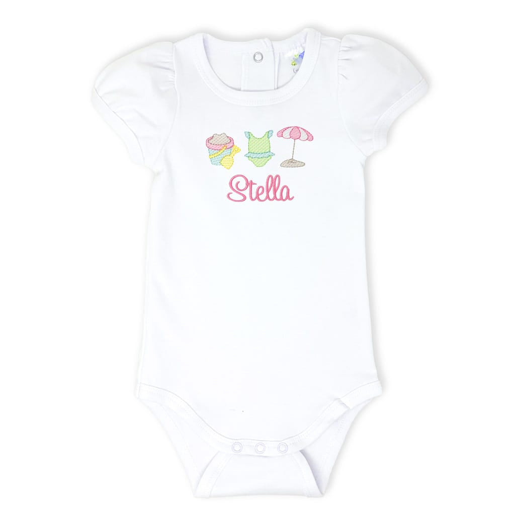 Personalized Girls Beach Trio Bodysuit