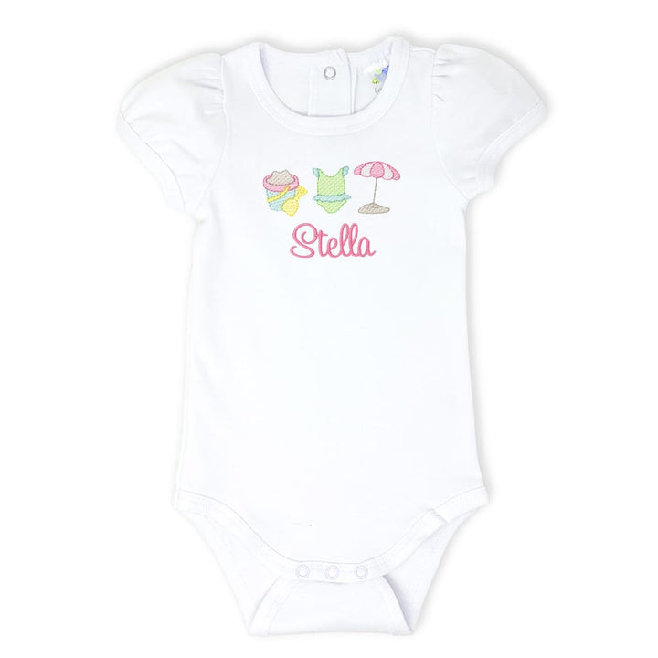 Personalized Girls Beach Trio Bodysuit