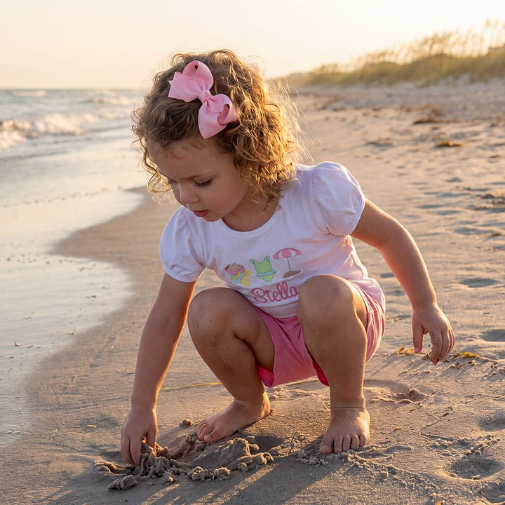 Girls Monogrammed Beach T Shirt