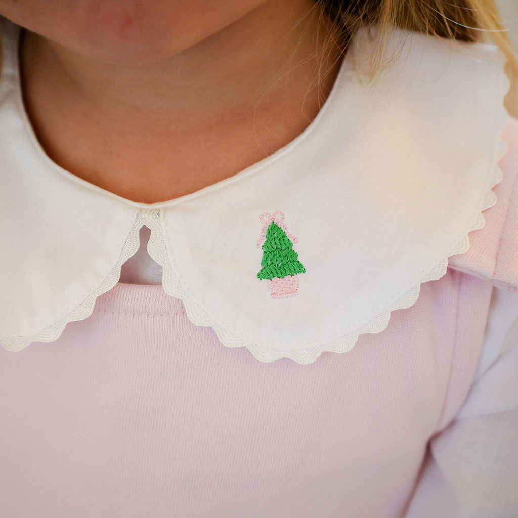 Christmas tree Peter Pan shirt for girls, a classic holiday look