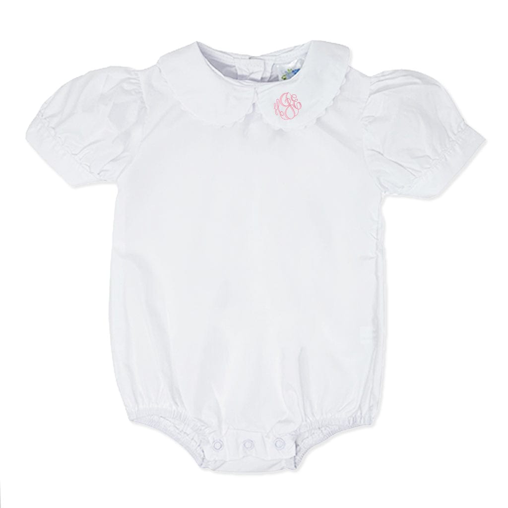Girls white Peter Pan collar bubble bodysuit