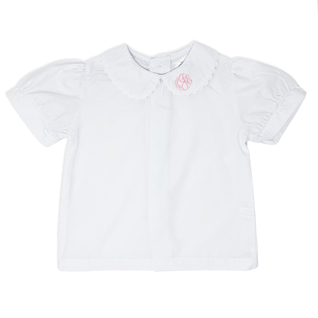 Girls SS Peter Pan shirt with front collar
