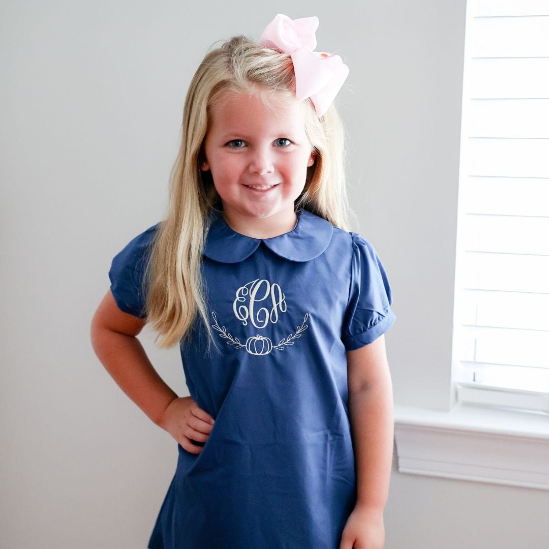 girls monogram dress for fall