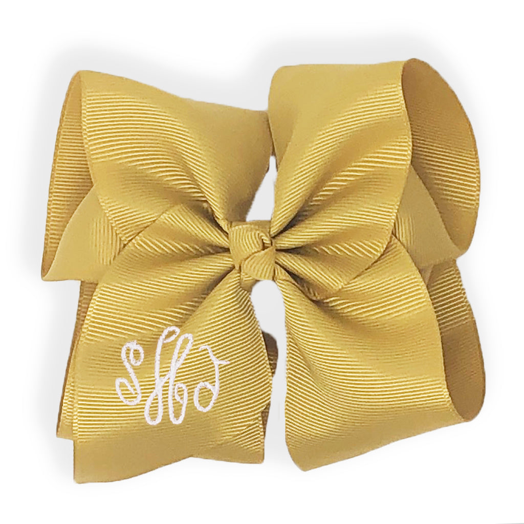 Gold Monogrammed Hair Bow