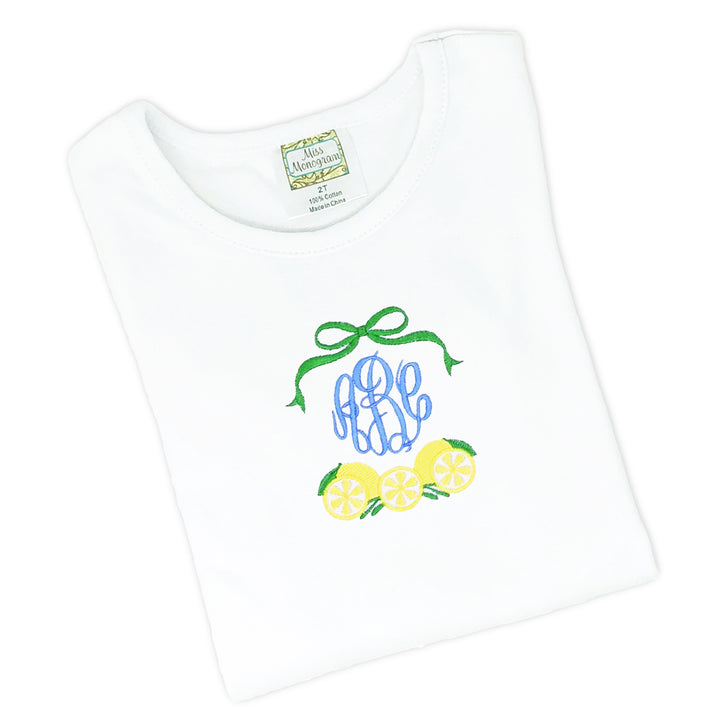 Lemon Monogram TShirt for Girl