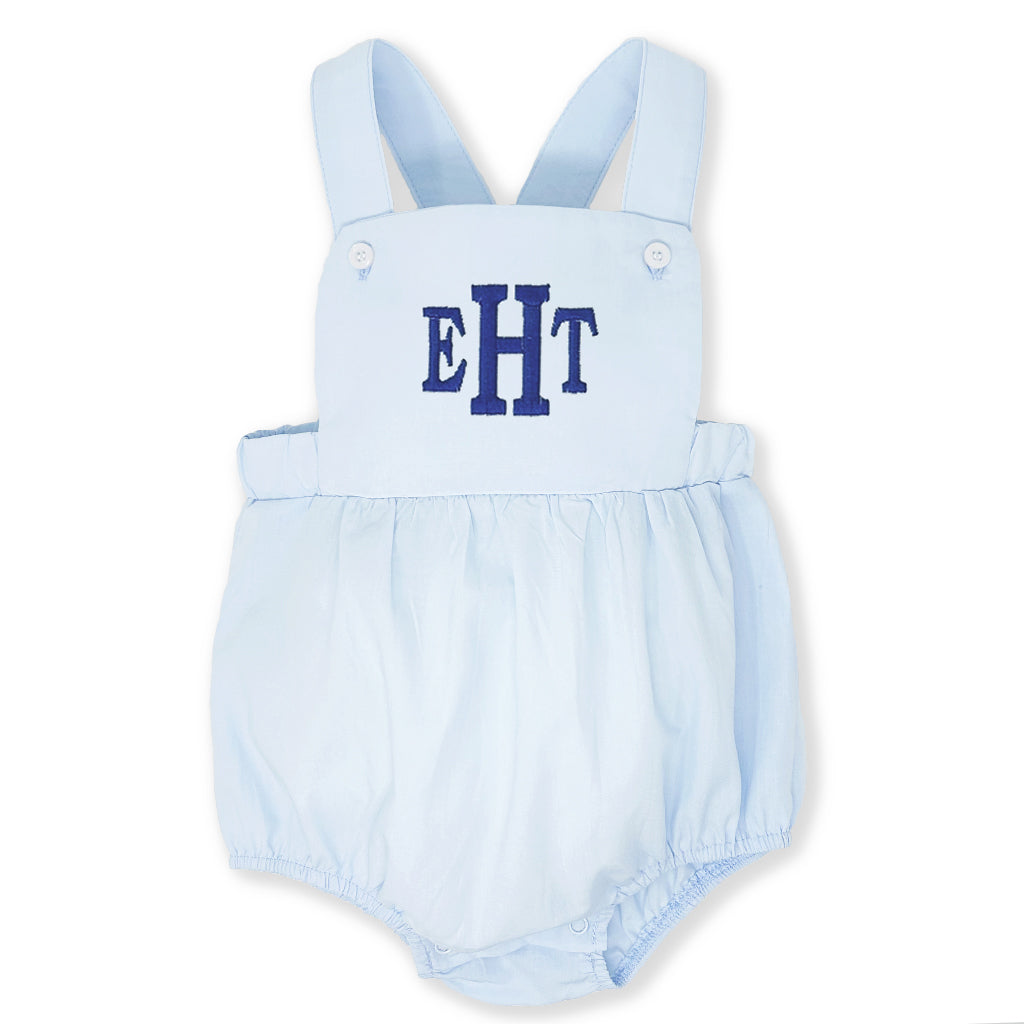 Light Blue Monogrammed Sunsuit – Miss Monogram