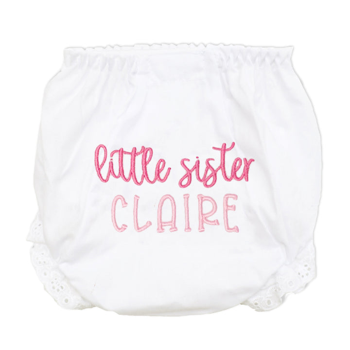 Personalized Little Sister Baby Bloomers