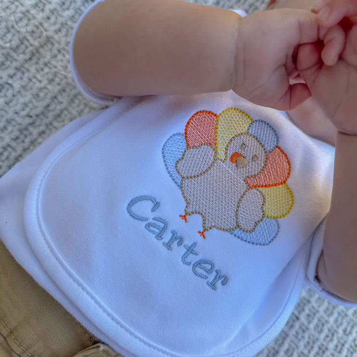 Baby Boy Turkey Bib