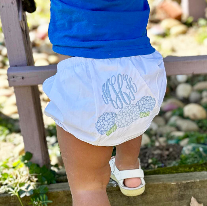 Monogrammed Hydrangea Bloomers