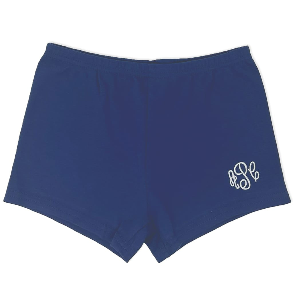Navy Monogrammed Cartwheel Shorts