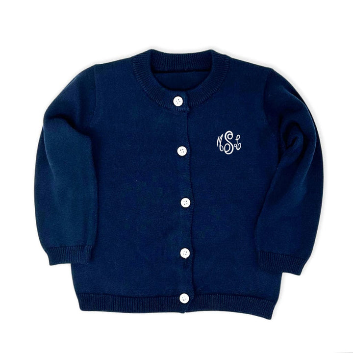 Navy blue monogrammed sweater - small