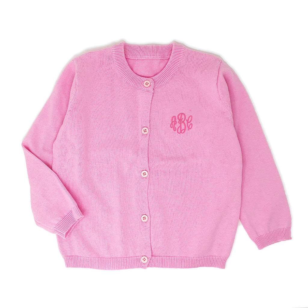 Pink Personalized Cardigan Sweater for Girls