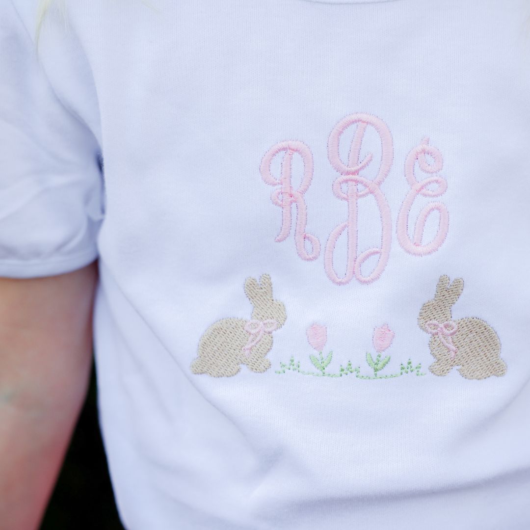 pink bunny  tee for easter