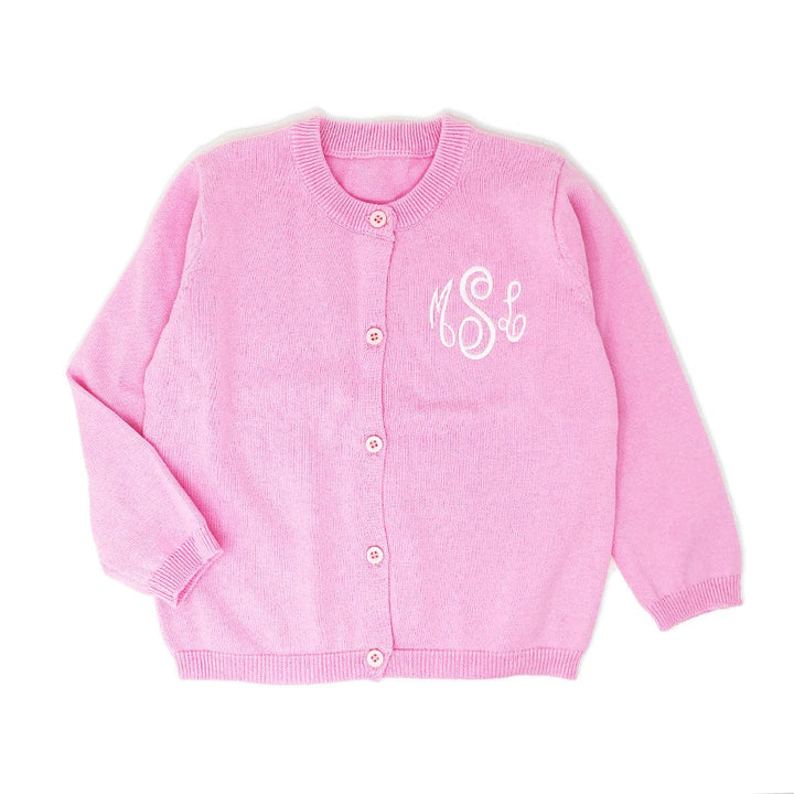 Pink monogrammed sweater
