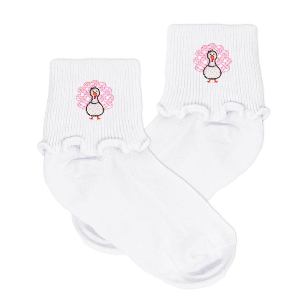 Pink Turkey Ripple Socks