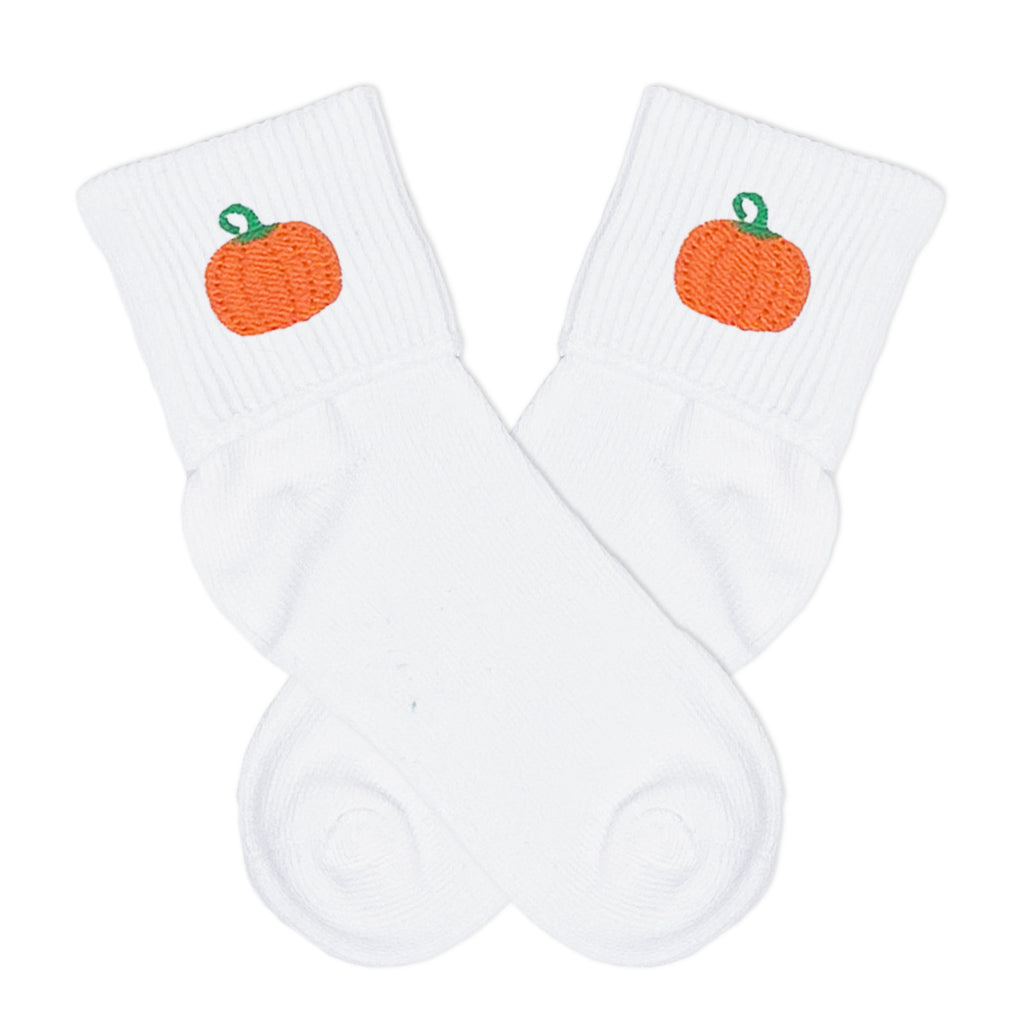 Classic Pumpkin Fold Over Socks for Boys