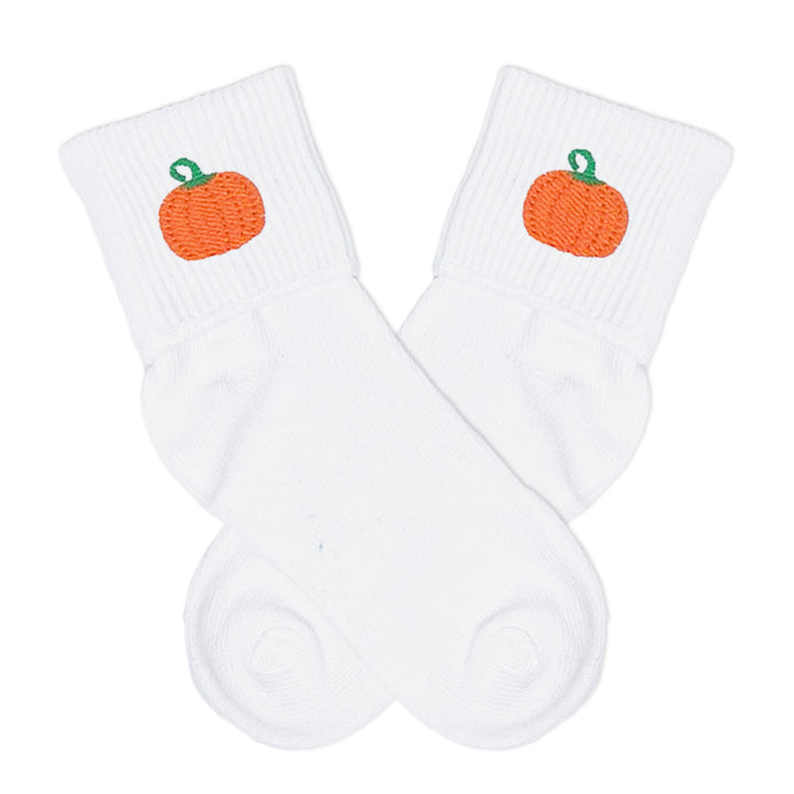 Classic Pumpkin Fold Over Socks for Boys