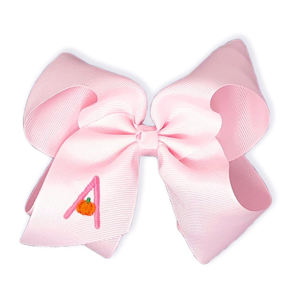 pink bow fall pumpkin girl