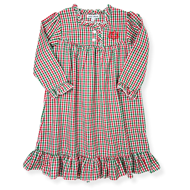 Sweet Dreams Red & Green Check NIghtgown