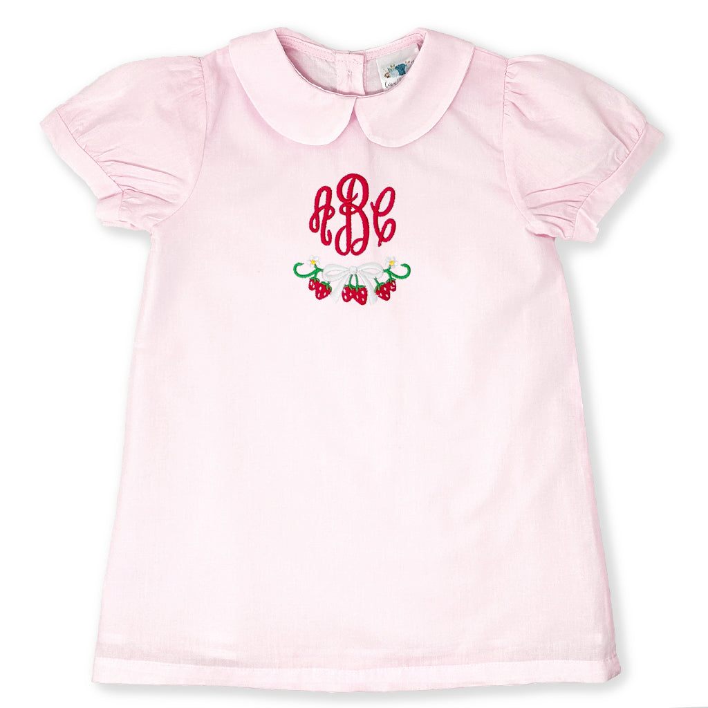 Girls Monogrammed Strawberry Dress – Miss Monogram