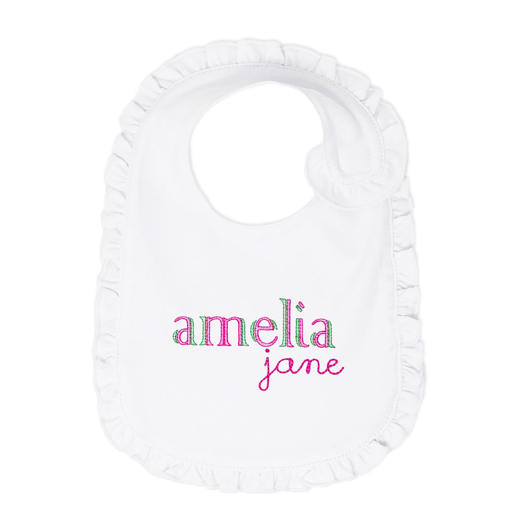 Monogrammed Watermelon Bib for Girl