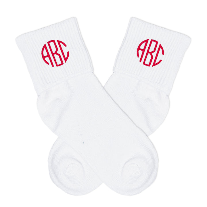 Monogrammed Fold Over Socks