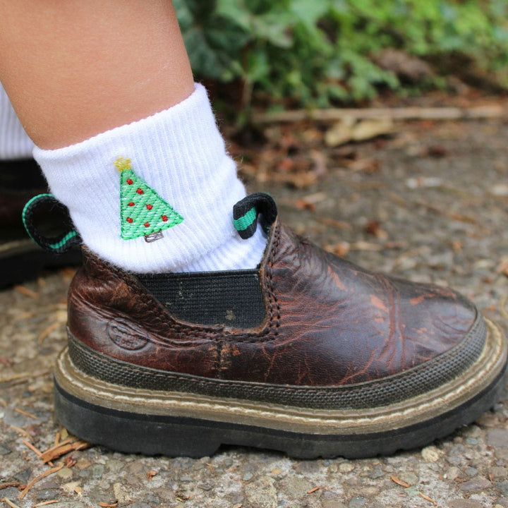 Boys Christmas Tree Fold Over Socks