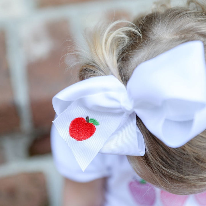 baby girl apple bow school outfit