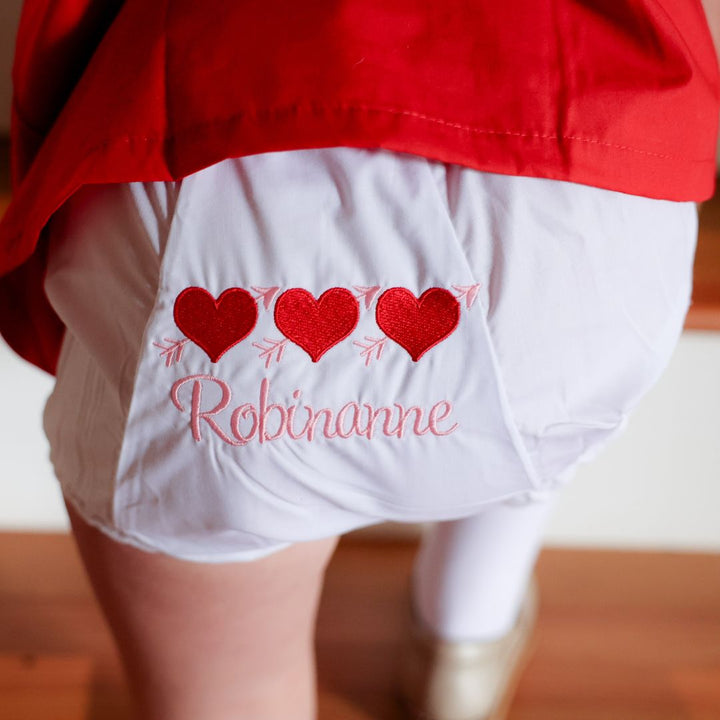 personalized valentines day bloomers for baby girl