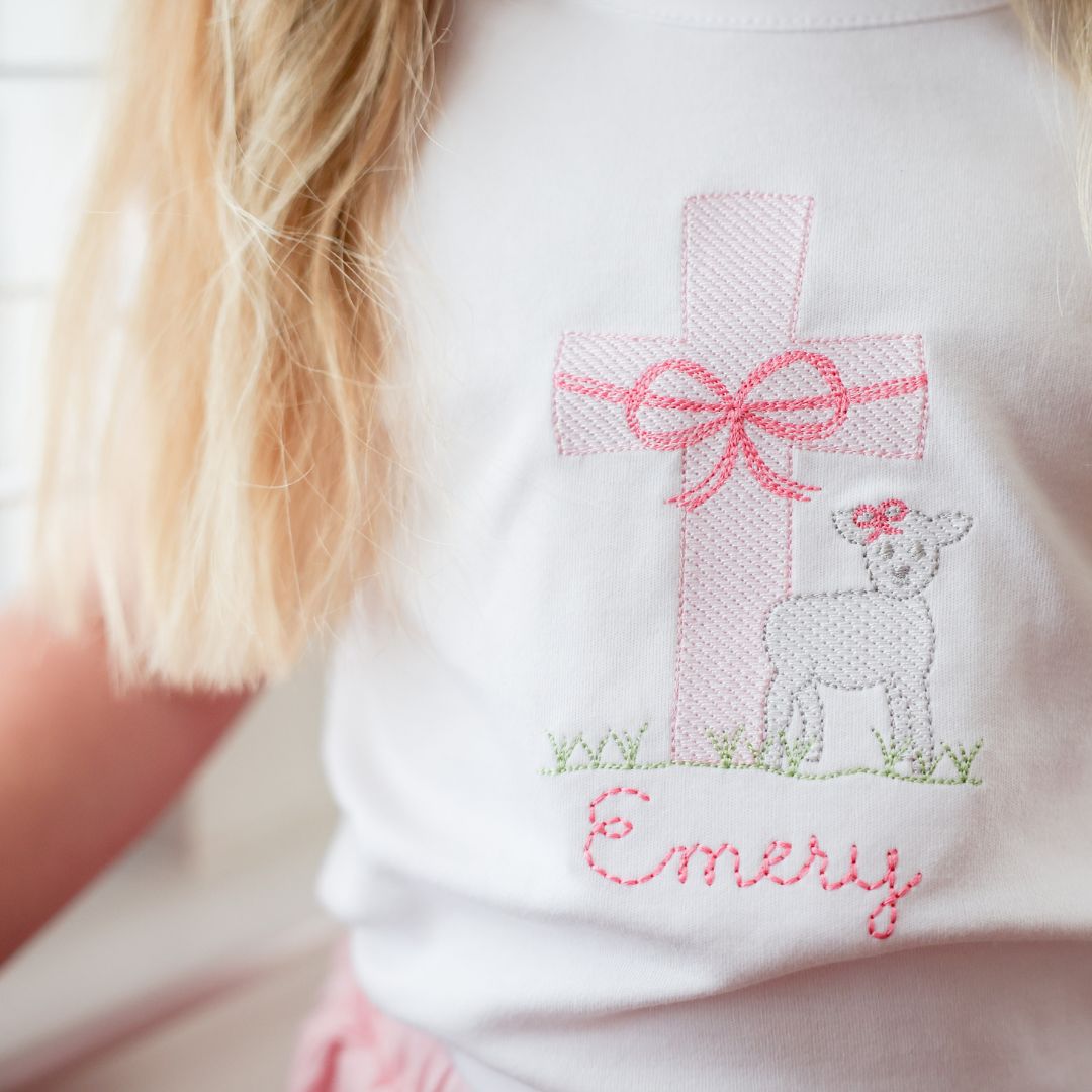 girls tshirt easter cross