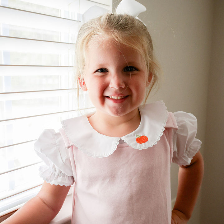 Girls pumpkin peter pan collar for fall holidays