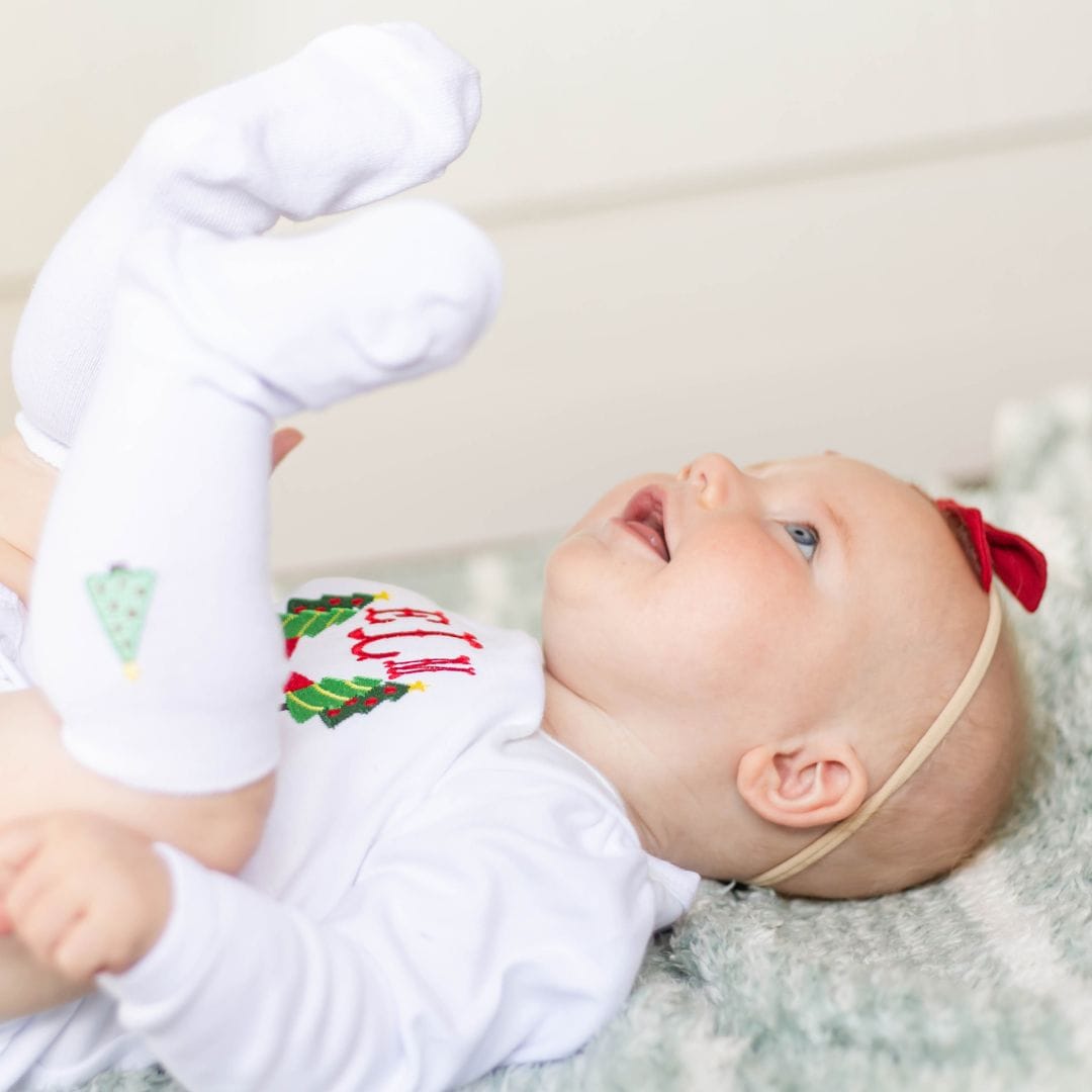 Girls Christmas Tree Knee Socks