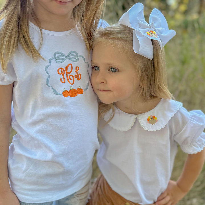 Sibling Set Matching Personalized Pumpkin Tee