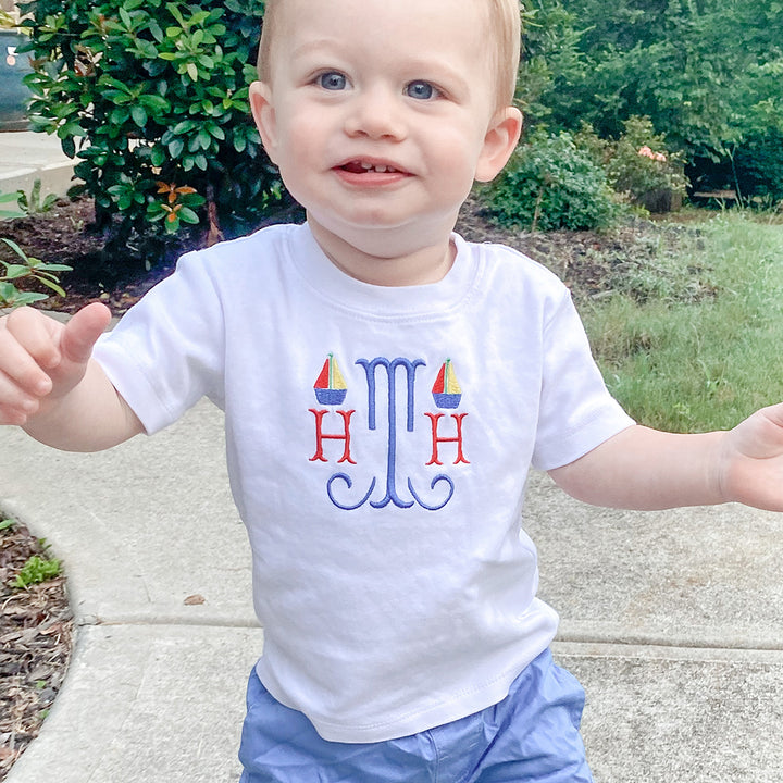 Boys Personalized Sailboats Shirt