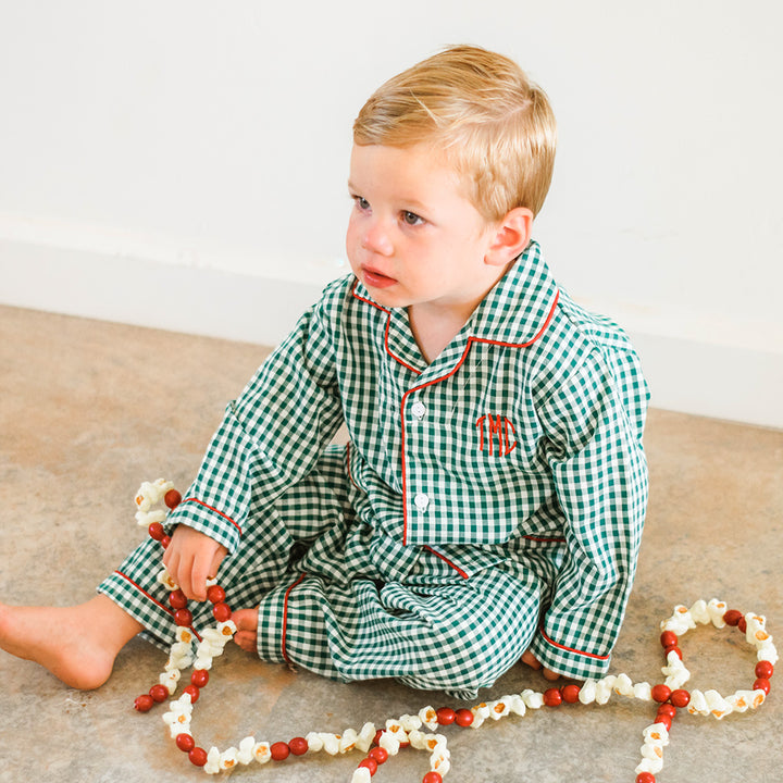 Boys Green Christmas Pajamas