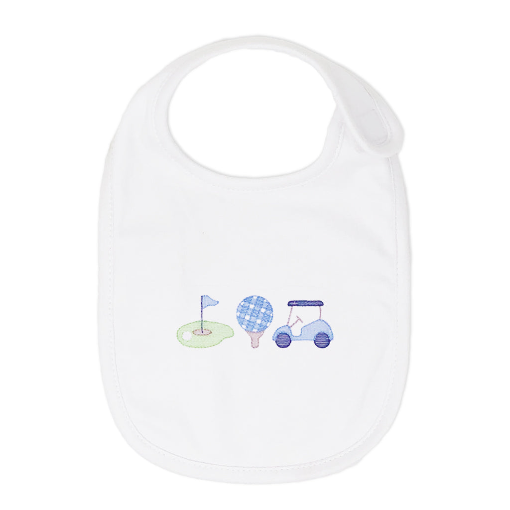 Bib with Golf Green, Golf Ball and Golf Cart