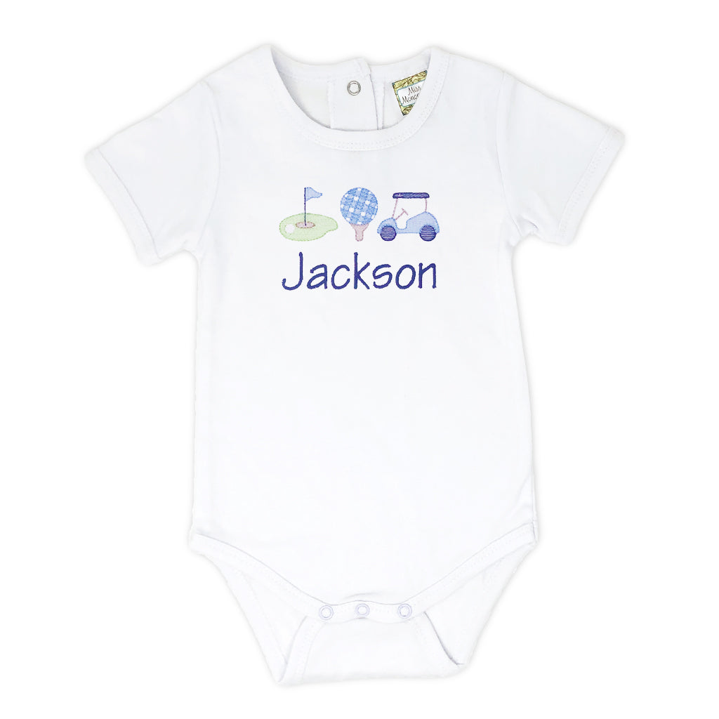 Boy monogram onesie best sale