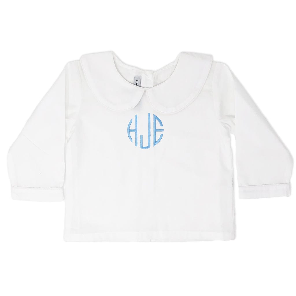 Boys Monogrammed Long Sleeve Peter Pan Collar Shirt – Miss Monogram