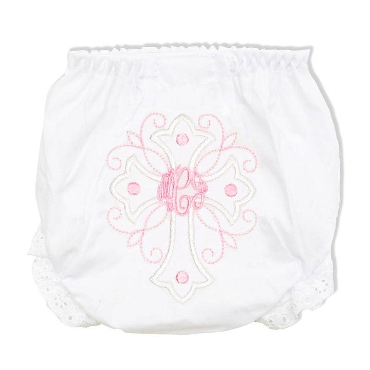 Monogrammed Easter Cross Baby Bloomers