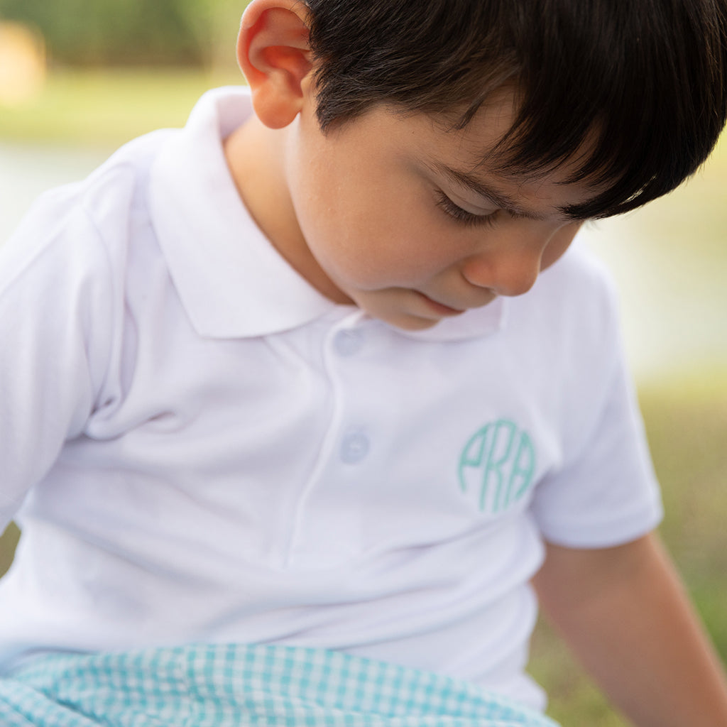 Monogrammed Golf Shirt Aqua