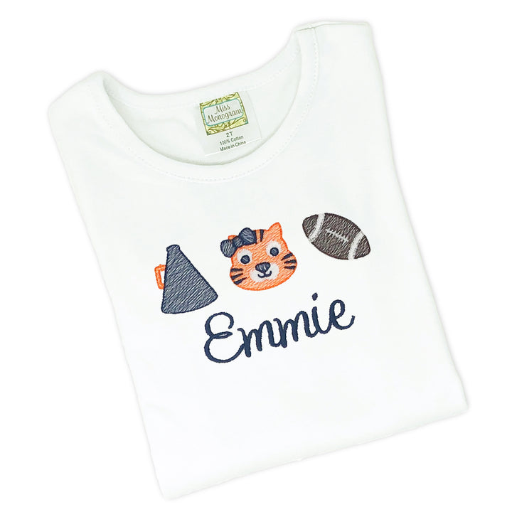 Girls Tiger Tee (Orange & Navy)