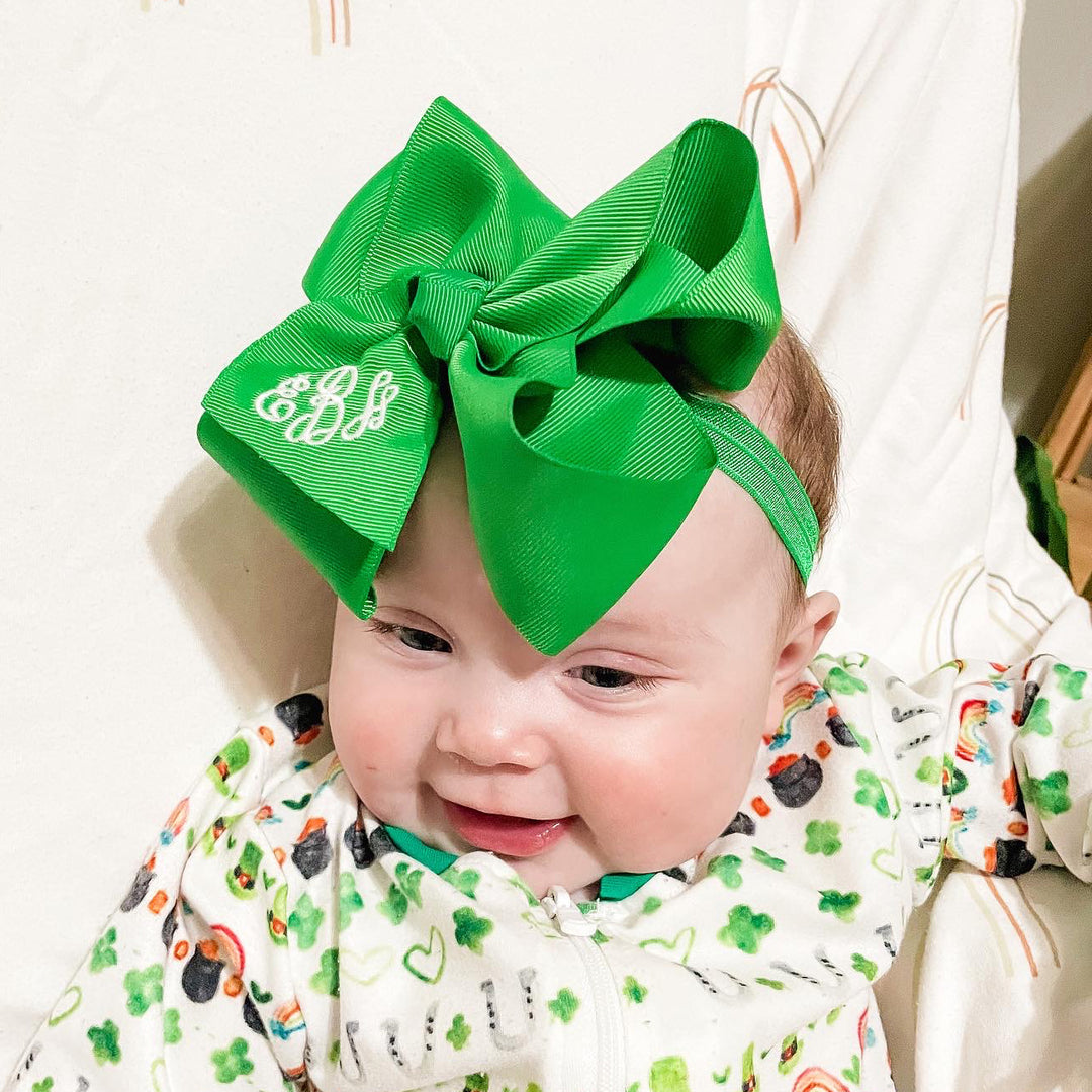 Kelly Green Personalized Hair Bow