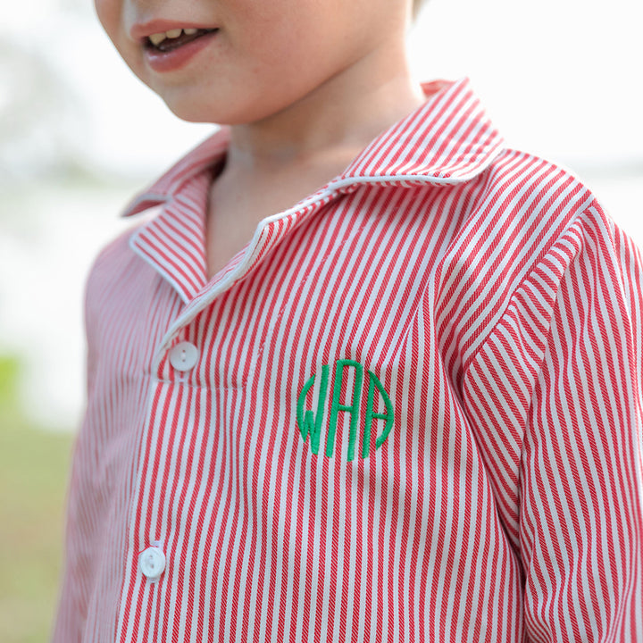 Boys Christmas Button Down Pajamas