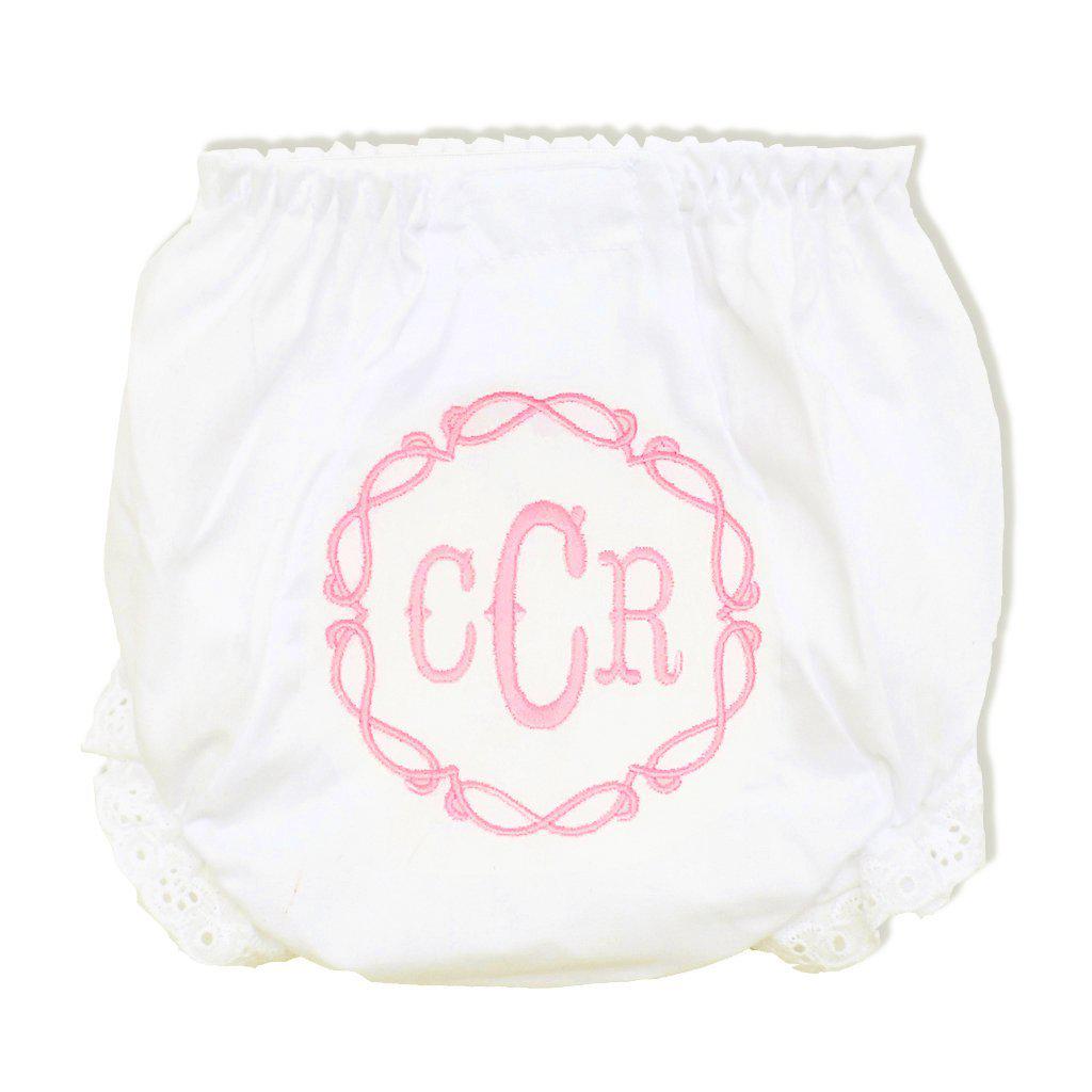 Monogrammed Baby Bloomers with Link Circle