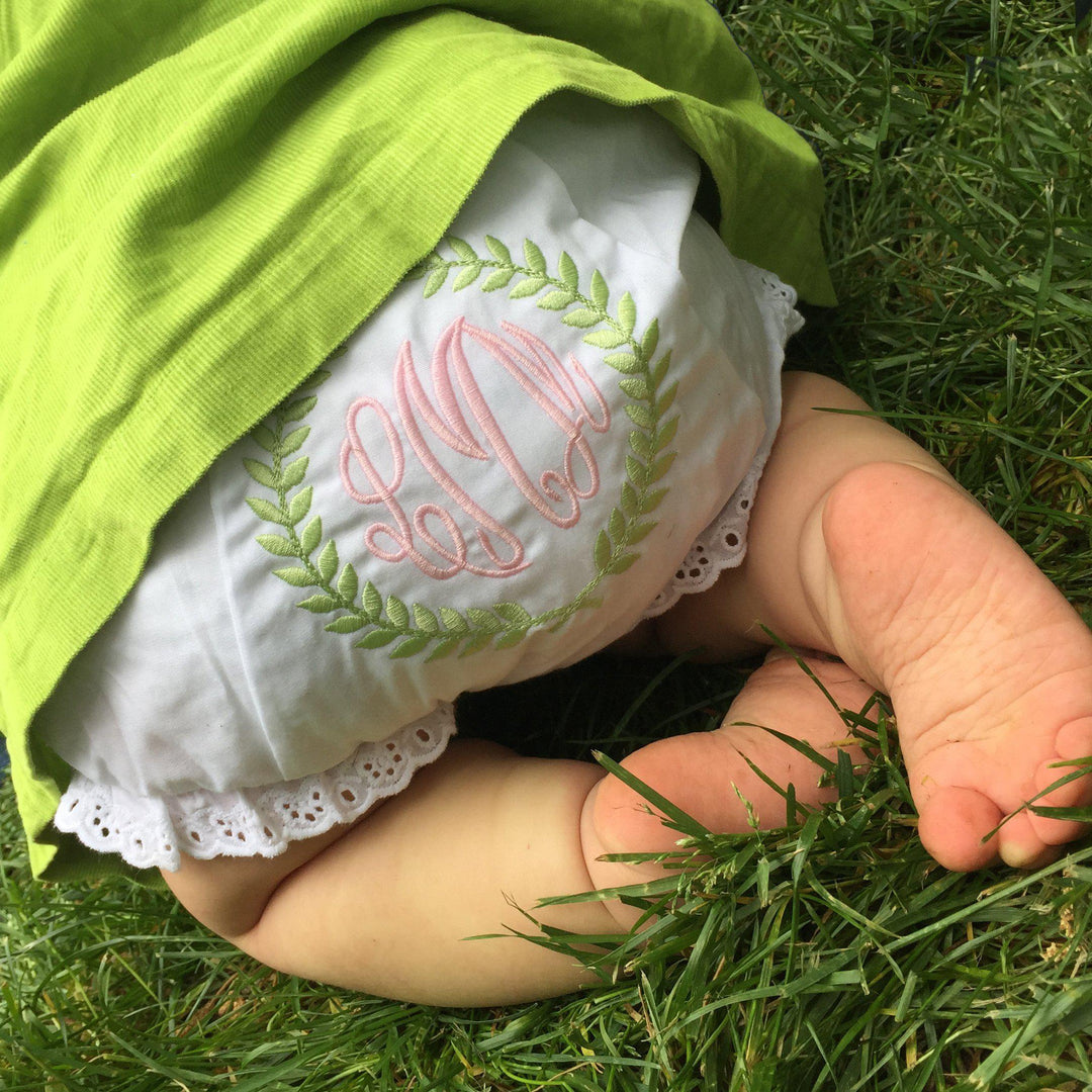 Diaper Cover with Laurel Leaves