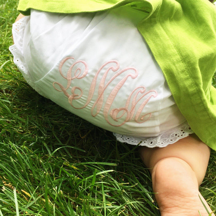 Pink Monogram Diaper Cover